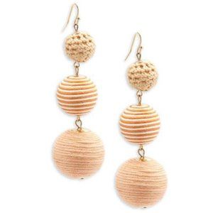 Shashi Crochet Ball Drop Earrings